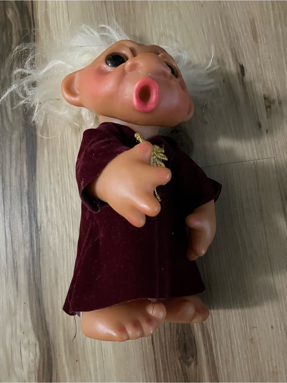 RARE 1977 THUMB SUCKER 8" ThomasDam Troll Doll  #604 Wild Hair